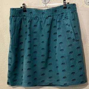 Loft linen blend elephant print skirt